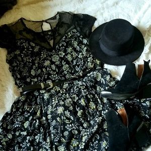 Lace floral skater dress